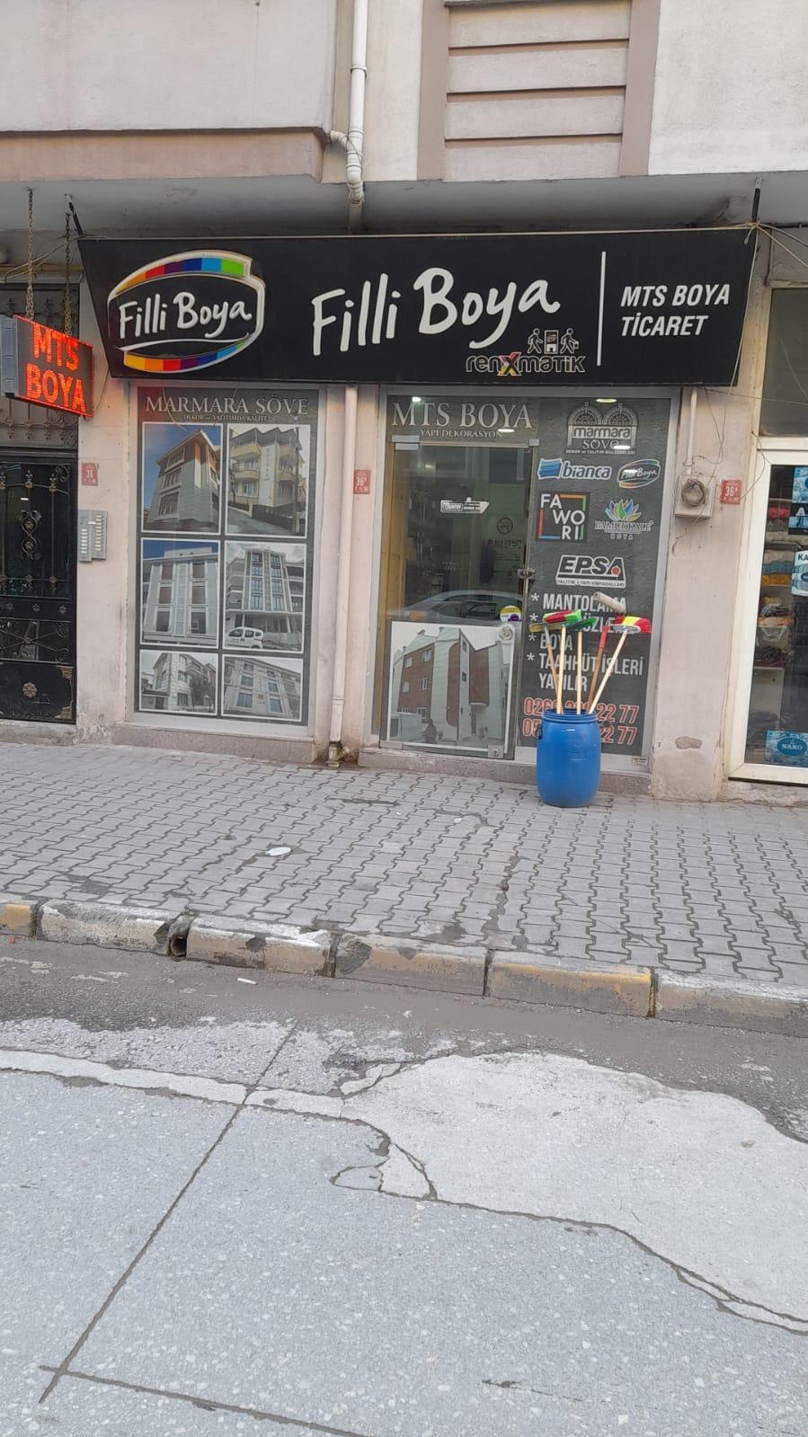 Balıkesir Karesi’de MTS Boya mağazasının dış cephesi ve tabelası
